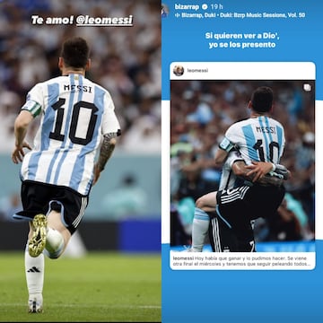 Bizarrap se rinde ante Messi tras su nueva exhibición. INSTAGRAM