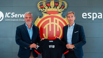 Jordi Horrach, presidente de la Federación Balear de Fútbol y Alfonso Díaz, CEO de negocio del RCD Mallorca.