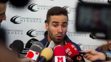Dani Carvajal, atiende a los medios en Madrid.