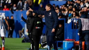 Ion Ansotegi, entrenador de la Real Sociedad B, en el partido contra el Leganés en Butarque.