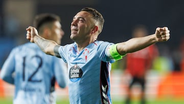 Iago Aspas celebra un gol anotado con el Celta.