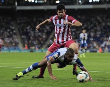Espanyol-Atlético de Madrid. Diego Costa y Sidnei.