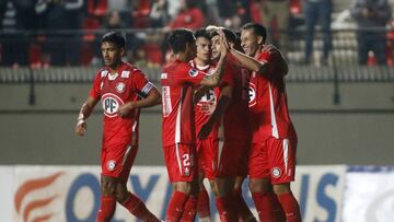 Vilches celebra su gol frente a Huachipato.
