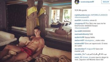 Lucas Vázquez, a lo Cristiano... en un hotel de Benidorm