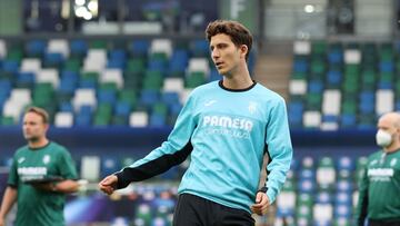 Pau Torres, durante un entrenamiento con el Villarreal. 