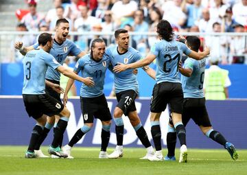 El disparo de Laxalt desde la frontal lo desvió Cheryshev y marcó el propia puerta el 2-0.