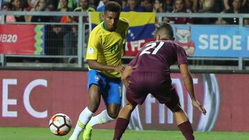 Rodrygo fue expulsado en la derrota de Brasil ante Venezuela (2-0).