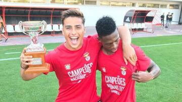 Paolo Medina, campe&oacute;n con el Benfica sub-19