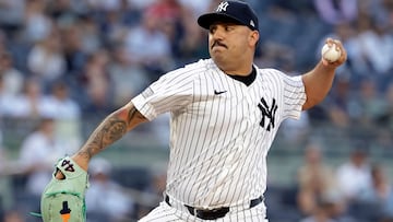 NEW YORK, NY - JUNE 18: Nestor Cortes #65 of the New York Yankees pitches during the first inning at bat at Yankee Stadium on June 18, 2024 in New York City.   Adam Hunger/Getty Images/AFP (Photo by Adam Hunger / GETTY IMAGES NORTH AMERICA / Getty Images via AFP)