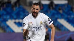 Benzema celebra un gol. 