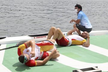 El equipo español tras acabar la final. 