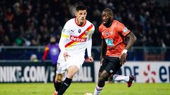 Florian SOTOCA of Lens during the Round of 8 French Cup match between Lorient and Lens at Stade du Moustoir on February 9, 2023 in Lorient, France. (Photo by Sandra Ruhaut/Icon Sport via Getty Images)