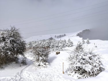 Cerrados en Euskadi los puertos de Arantzazu, Elosua y Pagatza, y cadenas para turismos en Artikutza