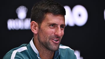 Novak Djokovic, en la rueda de prensa previa al Open de Australia.