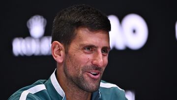 Novak Djokovic, en la rueda de prensa previa al Open de Australia.