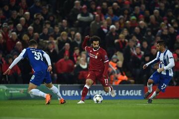 Mohamed Salah in action against Porto