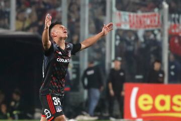 Vicente Pizarro, tras marcar su primer gol con la camiseta de Colo Colo.