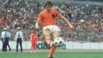 Johan Cruyff con Holanda en el Mundial de 1974.