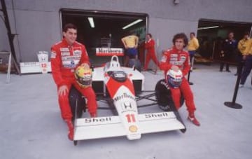 En 1990 con su compañero en McLaren, Alain Prost.