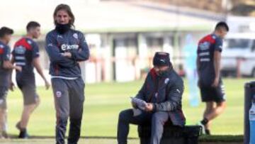 Beccacece junto a Sampoali en una práctica de la Roja.