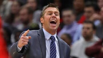 CHICAGO, ILLINOIS - DECEMBER 10: Head coach Dave Joerger of the Sacramento Kings yells instructions to his team against the Chicago Bulls at the United Center on December 10, 2018 in Chicago, Illinois. The Kings defeated the Bulls 108-89. NOTE TO USER: User expressly acknowledges and agrees that, by downloading and or using this photograph, User is consenting to the terms and conditions of the Getty Images License Agreement. Jonathan Daniel/Getty Images/AFP
== FOR NEWSPAPERS, INTERNET, TELCOS & TELEVISION USE ONLY ==