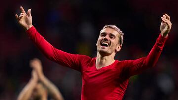 Griezmann, al final del Atlético-Valencia.