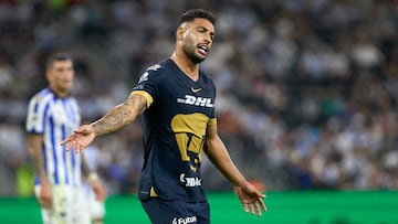 Nathanael Ananias of Pumas during the 10th round match between Monterrey and Pumas UNAM as part of the Torneo Clausura 2024 Liga BBVA MX at BBVA Bancomer Stadium on March 03 , 2024 in Monterrey, Nuevo Leon, Mexico.