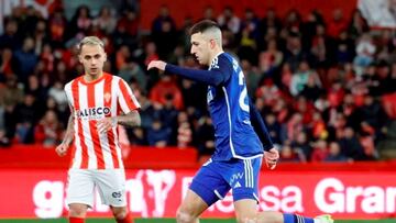 Abel Bretones durante un partido con el Oviedo.