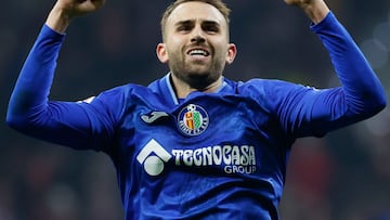 Borja Mayoral celebra un gol con el Getafe.