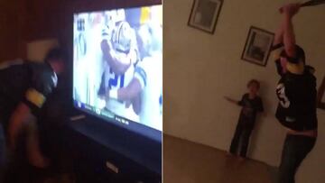 Locura absoluta: rompe la tv a batazos delante de sus hijos