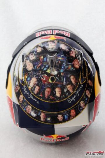 Casco de Sebastian Vettel en el GP de la India en 2011 