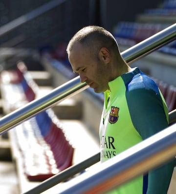 Andres Iniesta during Barcelona training.