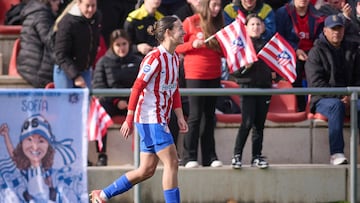 Júlia Bartel, celebrando su gol a la Real Sociedad.