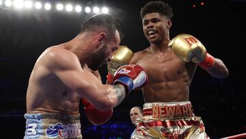 Shakur Stevenson golpea a Christopher Diaz durante su combate en el Madison Square Garden.