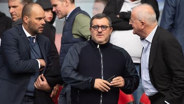 technical director Gerard Nijkamp, Carmine Mino Raiola, chairman Adriaan Visser during the Dutch Eredivisie match between Feyenoord Rotterdam and PEC Zwolle at the Kuip on October 21, 2018 in Rotterdam, The Netherlands(Photo by VI Images via Getty Images)