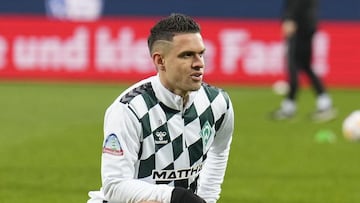 Santos Borré en un partido de Werder Bremen.