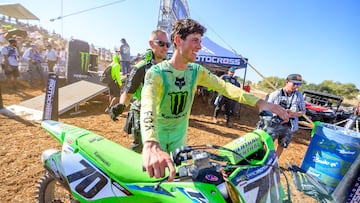 Jorge Prado, con la Kawasaki en el Pro Motocross de Rancho Cordova.