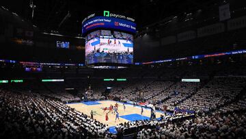 A general view during game two of the first round of the NBA playoffs between the New Orleans Pelicans and the Oklahoma City Thunder at Paycom Center on April 24, 2024 in Oklahoma City, Oklahoma.