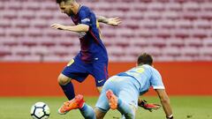 El regate en una baldosa de Messi sobre Chichizola