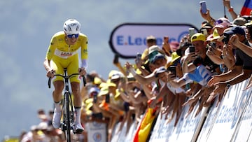 Pogacar’s extreme bike setup for Tour mountain time trial: no bar tape, no bottle, no cage