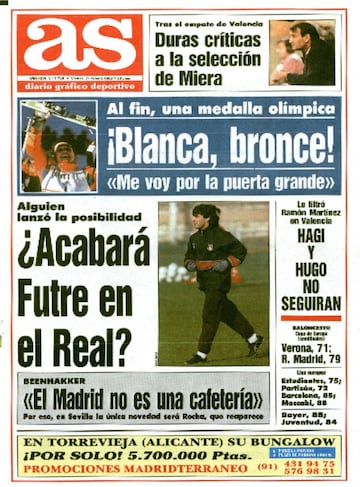 El 21 de febrero de 1992 el Diario AS llev en portada la gesta de Blanca en los Juegos