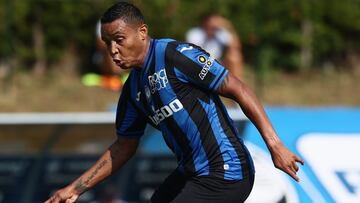 Luis Muriel durante un partido amistoso de pretemporada de Atalanta.