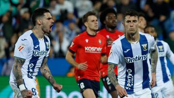 Raba celebra el gol de penalti con el que empató el Leganés el partido.
