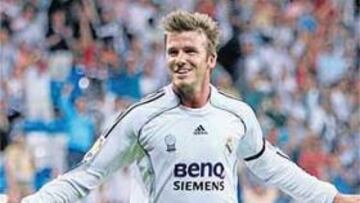 <b>SONRÍE DE NUEVO. </b>Beckham celebra el gol que le metió a la Real Sociedad el pasado 17 de septiembre.