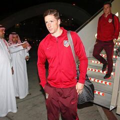 El Atlético llegó a Arabia Saudí: Torres y Griezmann, aclamados