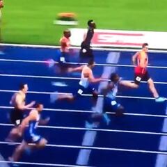 Va tan sobrado que entró así a meta: ¡Aerolíneas Hortelano!