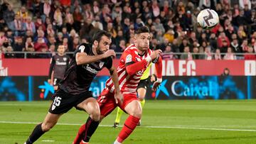 Momento del partido de LaLiga EA Sports entre el Girona y el Athletic.