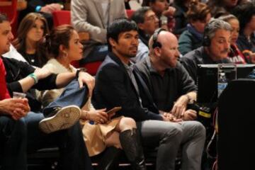 Manny Pacquiao en el Milwaukee Bucks-Miami Heat.