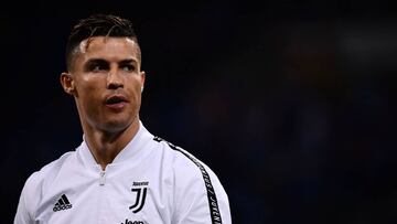 Cristiano en un partido con la Juventus ante el Milán
