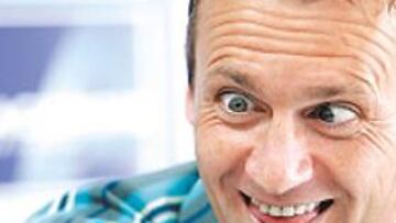 <b>FELIZ DE LA VIDA. </b>Gica, como acostumbra, dio un recital de humor en la sala de Prensa de Getafe. La campaña que viene podría repetirlo.